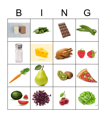 FOOD Bingo Card