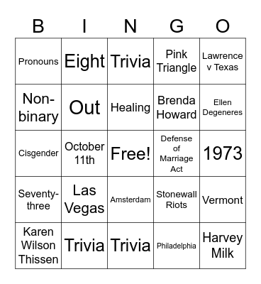 GCO PRIDE BINGO Card