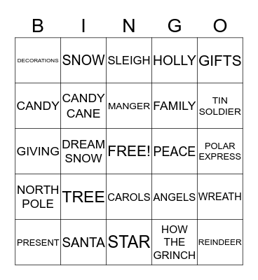 TIS THE SEASON Bingo Card