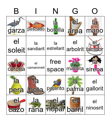 Loteria Mi Pueblito Bingo Card