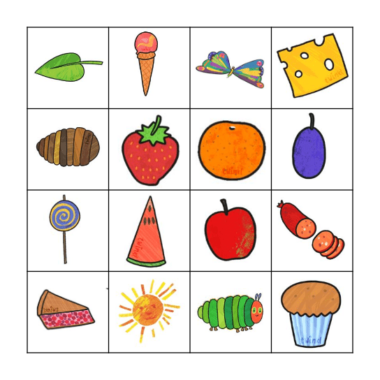 The Caterpillar Bingo Card