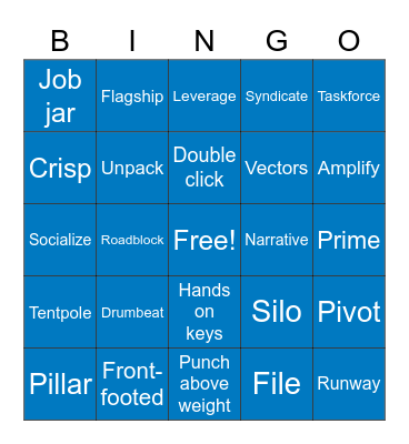 BMO Jargon Bingo Card