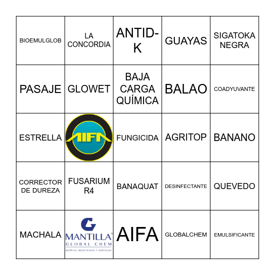 Bingo Globalchem - Agritop - Aifa Bingo Card