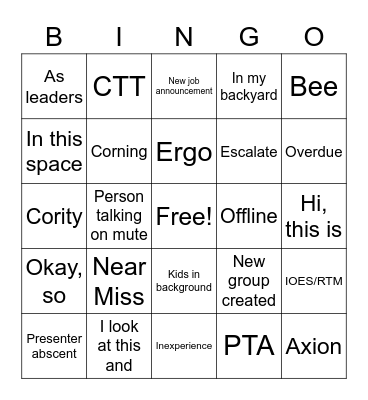 Touch Base BINGO Card