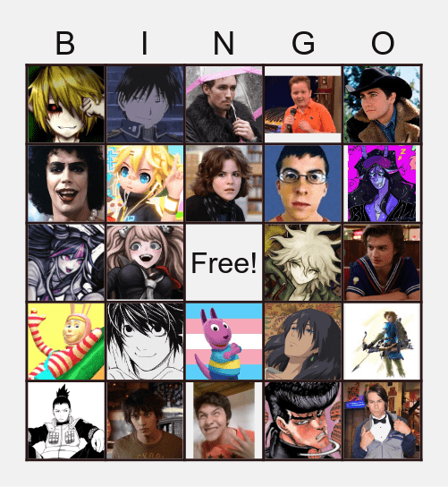 franks fav character bingo Card