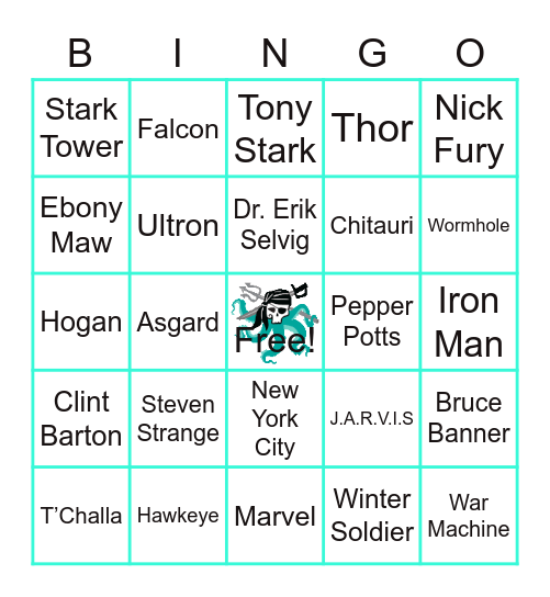 Avengers Bingo Card