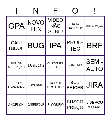 Arraiá Infoprice Bingo Card
