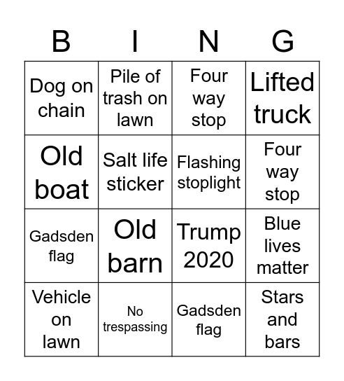 Visiting family in South Jersey Bingo Card