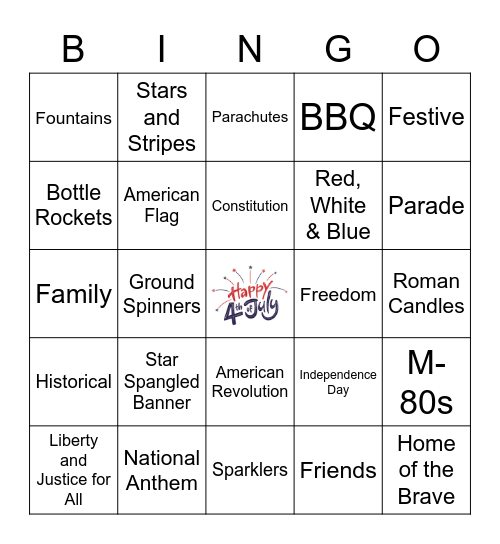 4th of July BINGO! Bingo Card