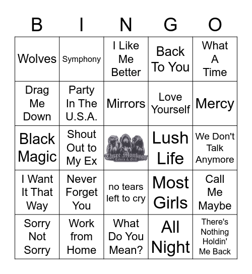 Hits Rewind Bingo Card