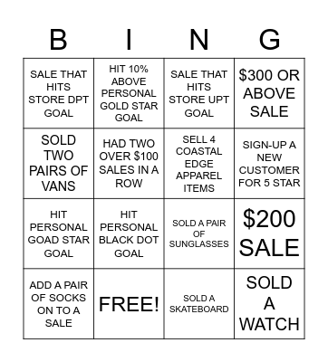 COASTAL EDGE BINGO Card