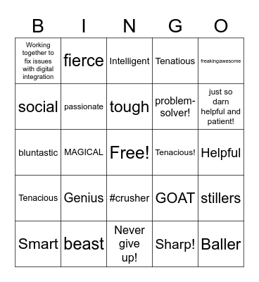 test Bingo Card