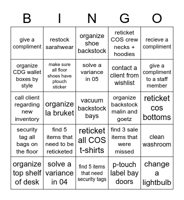 GLEN'S JULY BINGO Card