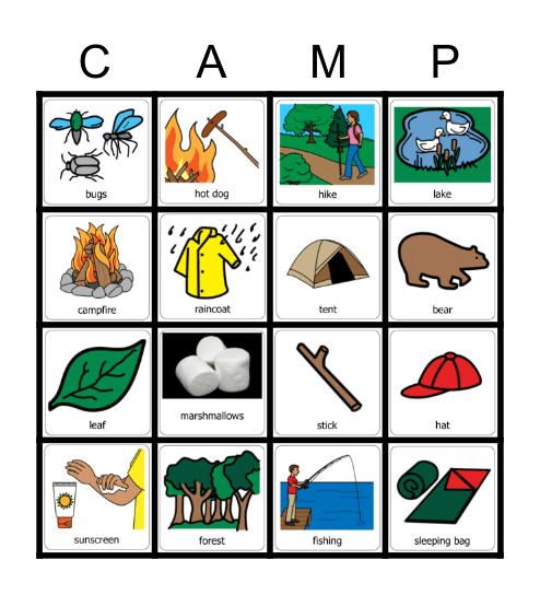 Camping Bingo Card