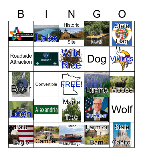 Spivey's Minnesota Road Trip Bingo Card