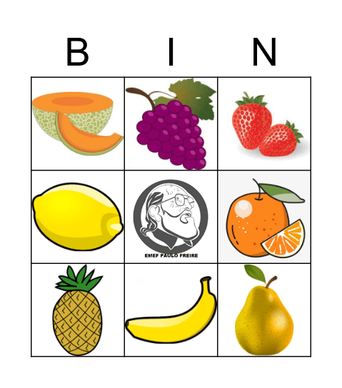 Frutas Bingo Card