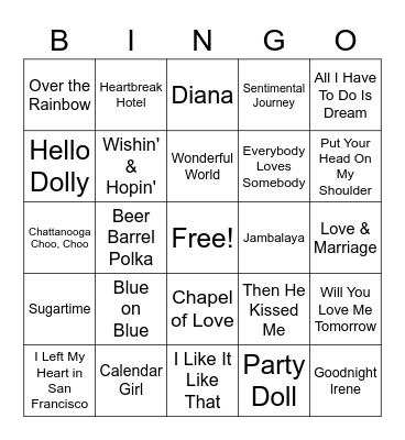 Legends Bingo Card
