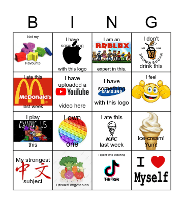 Getting to Know You :> Bingo Card