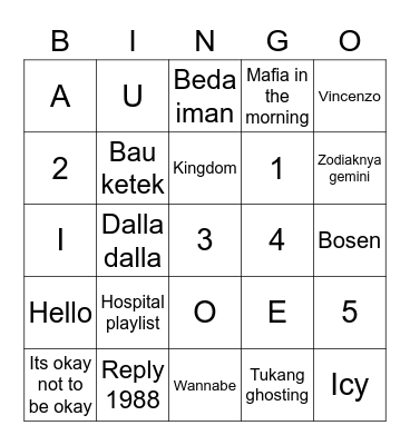 Lulu Bingo Card