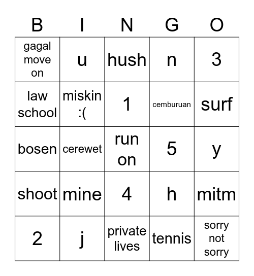 jujuy Bingo Card