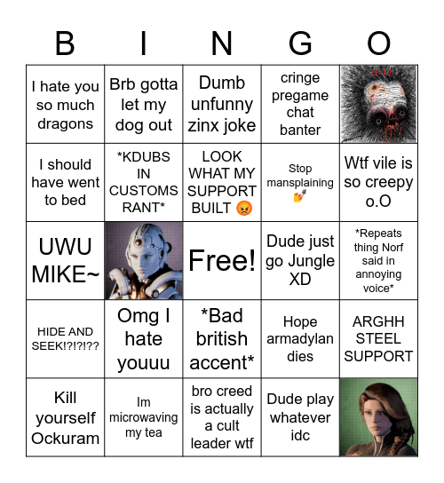tr1kkyn1kky bingo Card