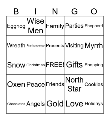 Christmas Bingo Card