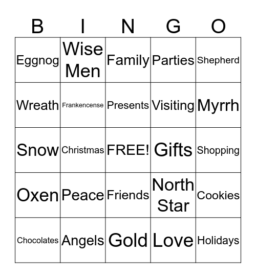 Christmas Bingo Card