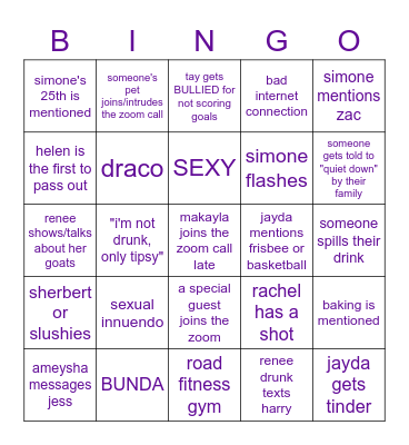 SEXIEST Bingo Card
