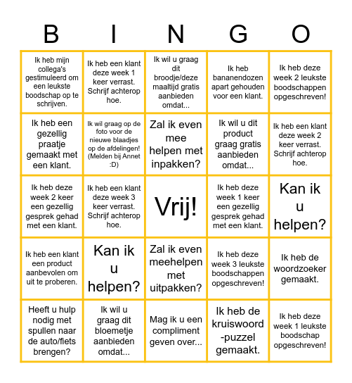 De Leukste Boodschap Bingo Card