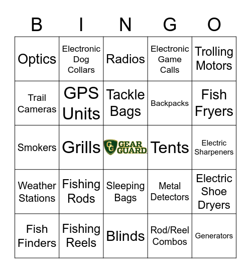 Gear Guard Bingo Card