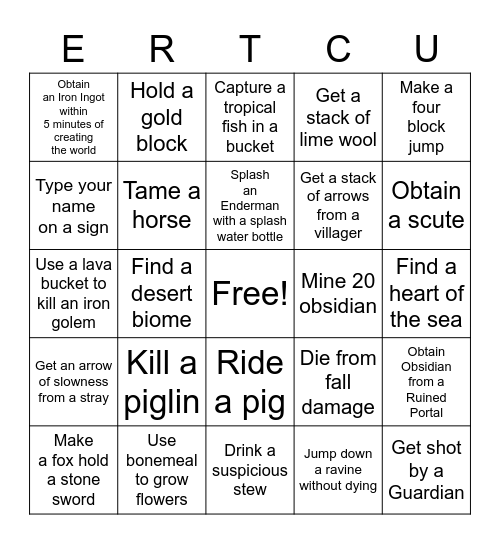 ow + neter Bingo Card