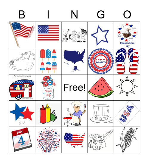 Happy 4th of July Bingo Card