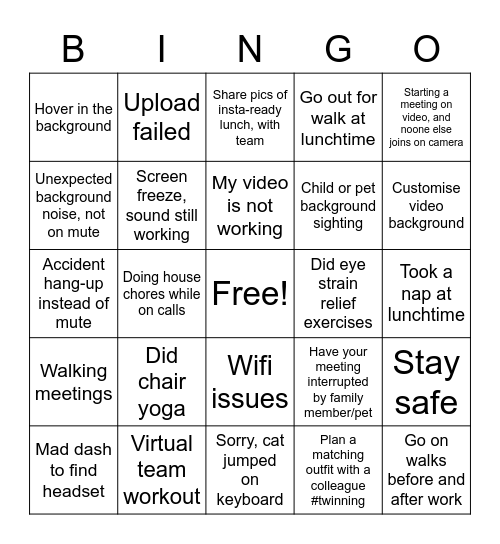 Life@ Bingo Card