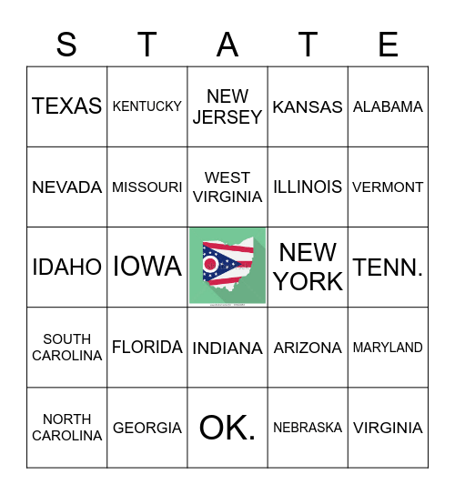 LICENSE PLATE BINGO Card
