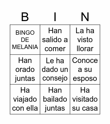 Bingo con Melania Bingo Card