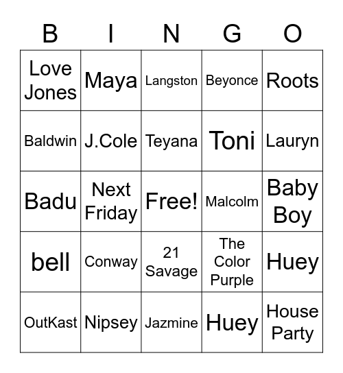 BLK BINGO Card