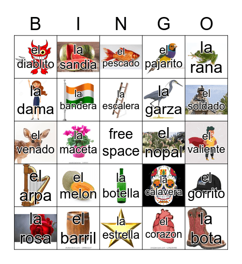Loteria Mi Pueblito Bingo Card