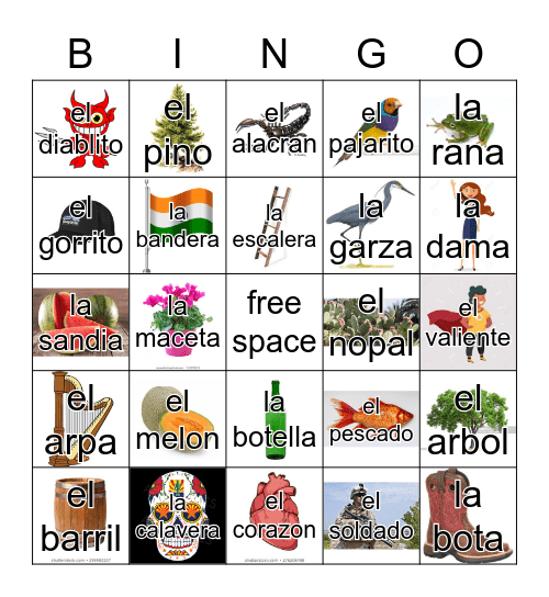 Loteria Mi Pueblito Bingo Card