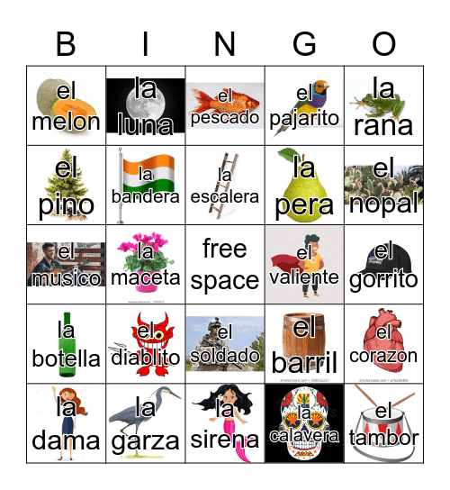 Loteria Mi Pueblito Bingo Card