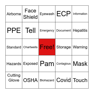 Safety Blackout Bingo Card