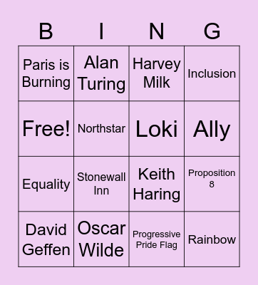LGBT Bingo Card