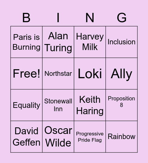LGBT Bingo Card