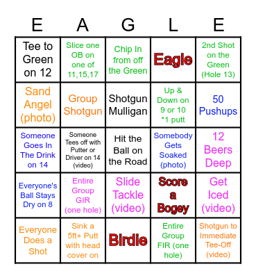 Canada Day Extreme Bingo Card