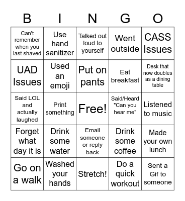 Honda Bingo Card