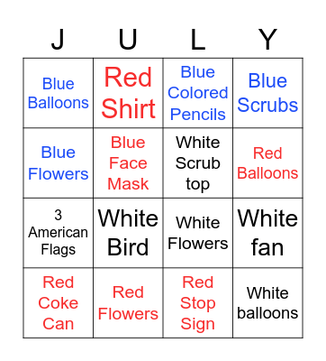 4th of July Scavenger Hunt! Bingo Card