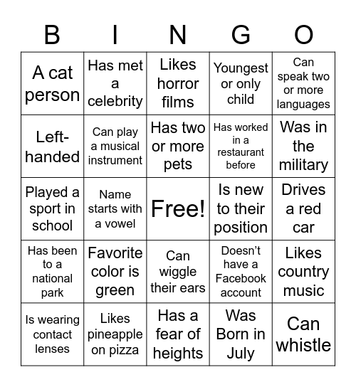 Bingo Card