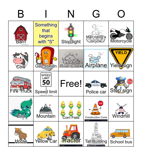 Grogg Road Trip Bingo Card