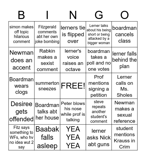 1L Bingo Card