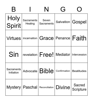 Alive in Christ Review Bingo Card