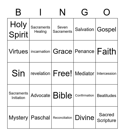 Alive in Christ Review Bingo Card